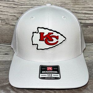 Kansas City Chiefs 3D Patch Snapback Trucker Hat- White